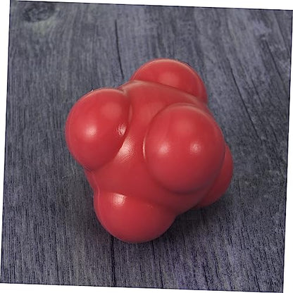 POPETPOP Red Agility Training Ball for Baseball Reaction Speed Development Medium Difficulty Six Sided Silicone Ball for Hand Eye Coordination and Reflex Improvement