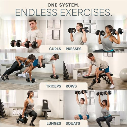 Lifepro Adjustable Dumbbells & Weights for Home Gym, Quick-Adjust - color: Black & Blue