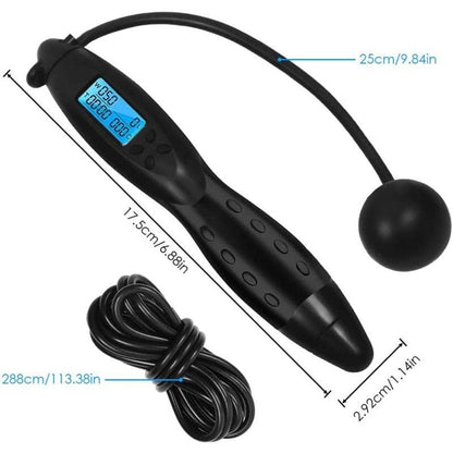 30cm Digital Counting Speed Skipping Counter Jump Rope Indoor Outdoor Gym Fitness Cordless Calorie