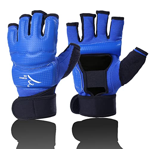 Kickboxing Sparring Gloves MMA Gloves Boxing Gloves for Men Women Kids Half Finger Punching Bag Gloves Fighting Gloves for Men Women Boxing Training - color: blue, size: Large