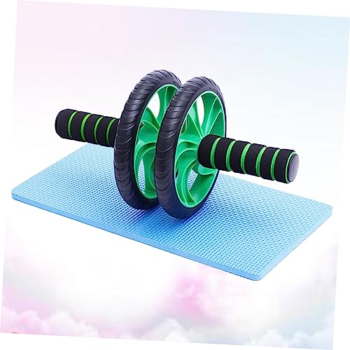 Dual-wheel Fitness Roller Silent Operation and Knee Pad Portable Abdominal Exercise Equipment for Muscle Building and Green