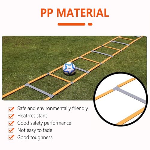 Speed Ladder, Vertical Jump Trainer, Agility Training Ladder for Foot Exercise, Foldable Training Equipment, Instant Set-up, Tangle-Free