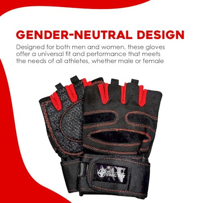 Weight Lifting Gloves, Supportive Gym Gloves for Fitness, Crossfit, and Weight Training for Men & Women, Non-Slip, Durable Workout Gloves with Wrist Support