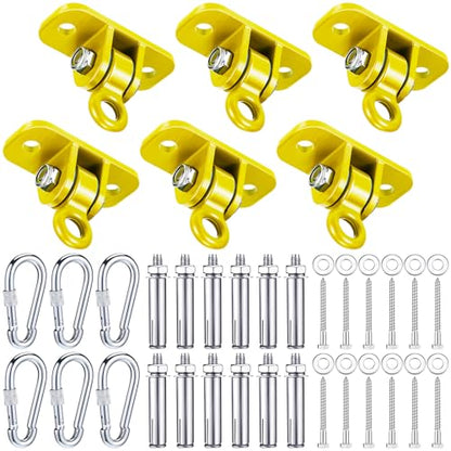 Tandefio 6 Sets Swing Hanger with Swingset Accessory, Yellow - color: Gold