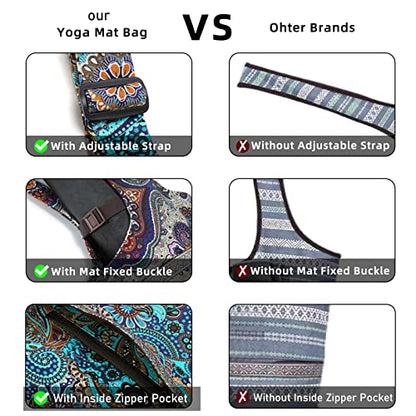 IwIeIaIrI Yoga Mat Bag for Women with Large Size Pocket and Zipper Pocket,Yoga Bag Mat Carrier Holder Fits Most Your Stuff,Yoga Accessories Gifts