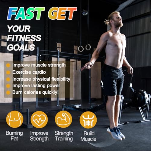 Jump Rope for Women Men Kids, Adjustable Skipping Rope with Ball Bearings, Professional Jumping Rope with Foam Handles, Tangle-Free Rapid Speed Jump Ropes for Fitness Workout Boxing Exercise - color: Red