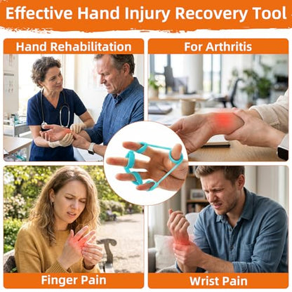 Finger Stretcher 4 Pack Finger Extensor Bands Hand Resistance Bands Finger Strengthener Finger Exerciser Hand Extension Exerciser Extensor Trainer for Grip Strength Rehab Climbing Training