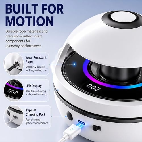 Smart Counting Rope, Smart Jump Rope Machine, Electric Music Jump Rope, 1-10 Speed Levels, Bluetooth Remote Control, Parent-Child Interactive, for Kids 4-12 and Adults