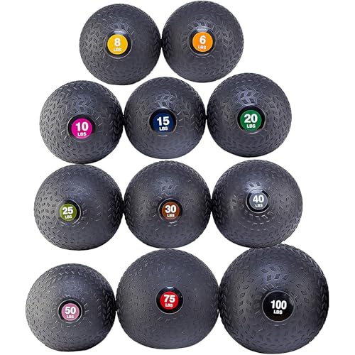 Fitvids Slam Medicine Wall Balls Workout Exercise Fitness Weighted Balls for Cross Training, Strength and Conditioning Exercises, Cardio and Core Workouts