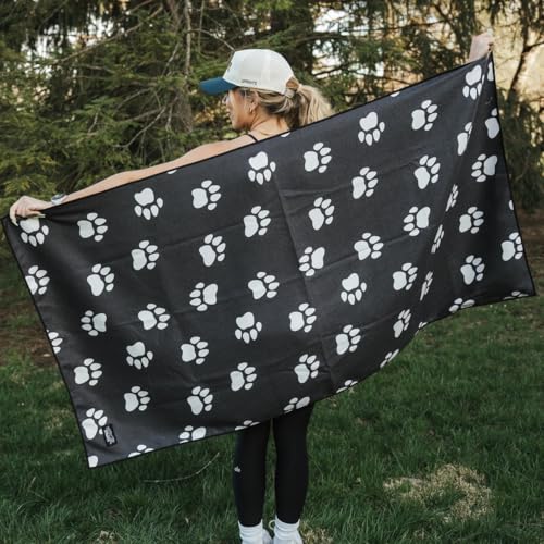 Sprints Athletic Running Towel, Full-Sized, Car Seat Cover - Performance Microfiber (Paw Prints & PR's w/Snaps) - color: Paw Prints & Pr's W/ Snaps