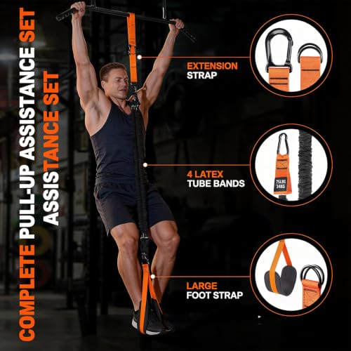 Pull Up Assist Bands Set of 4 Bands 300 Lbs - color: Orange