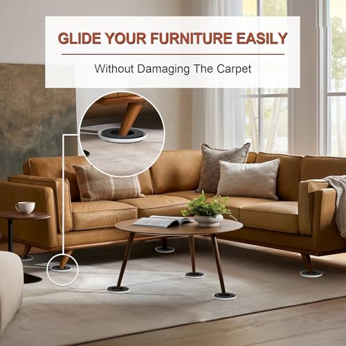 Furniture Sliders for Carpets - 4 PCS 4.3" Furniture Movers Sliders with Anti-Slip Groove - Moving Pads for Easy Move Bed Couch Tables Cabinet Heavy Duty - Protect Carpets - size: 4.3in 4Pack