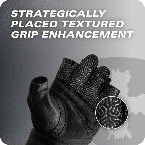 Harbinger Pro Wristwrap Gloves 3.0 - Enhanced Grip, Superior Wrist Support, Breathable 4-Way Stretch Lycra, Durable Leather Palm, Half-Finger Design for Weightlifting, Fitness Training, Women's