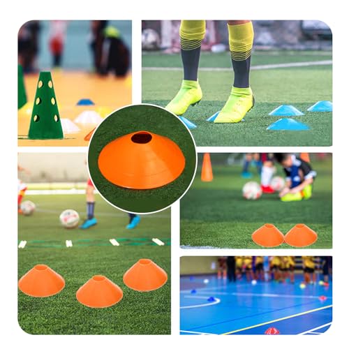 20Pcs Orange Soccer Disc Cones with Carry Strap Multi-Sport Training Cones Agility Soccer Football Markers for Sports Drills Practice Outdoor