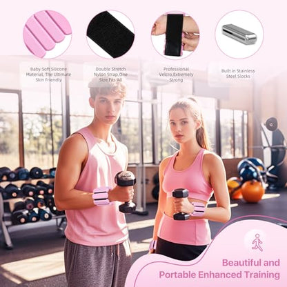 Adjustable Ankle Weights,Wrist Weights for Women & Men,Set of 2 (1Lb Each),Perfect for Walking,Running,Yoga,Pilates,Gym,Strength Training. Weighted wristbands are designed for home gym workouts