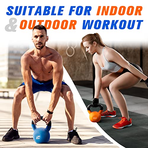 RitFit Neoprene Coated Kettlebell Weight Set, Solid Cast Iron - color: 20LB(Red)
