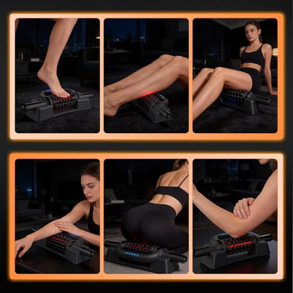 Electric Rolling Massager with Redlight, Handheld Percussive Roller Massger - color: Black