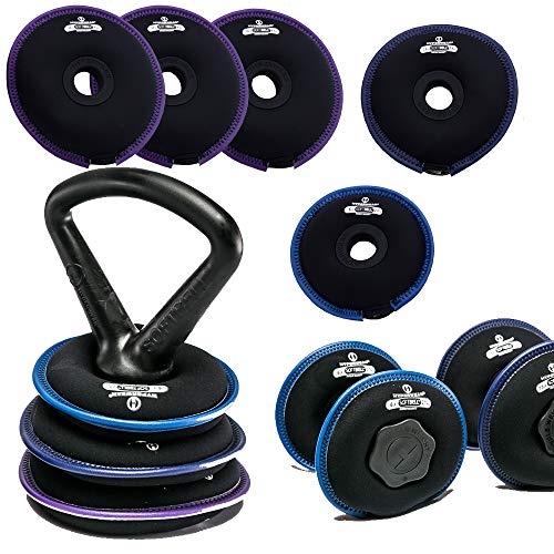 Hyperwear SoftBell® Adjustable Weight System – Modular Home Gym Set Converts to Dumbbells, Kettlebells & Plates, Quiet Soft Weights (3–20 lb or 20–50 lb Sets)