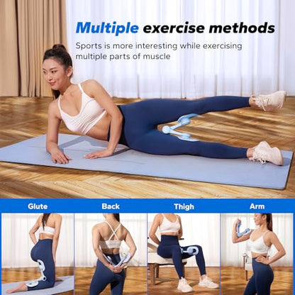 MERACH Thigh Trainer, Pelvic Floor Exercise Devices with Resistance Band, Inner Thigh Exerciser for Women, Home Fitness Equipment for Hip/Leg/Butt - color: Blue
