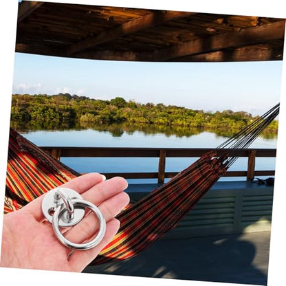 POPETPOP Heavy Duty Hooks for Hanging Ground Anchor Resistance Bands Wall Anchor Heavy Duty Swivel Hook Suspension Trainer Straps Ceiling Hammock Silver Stainless
