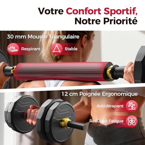 FEIERDUN Adjustable Dumbbells Set, 48/68/88lbs Free Weight Set with 4 Modes, Used as Barbell, Kettlebells, Push up Stand, Fitness Exercises for Home Gym Suitable Men/Women - style: 48 lbs (24 lbs each)