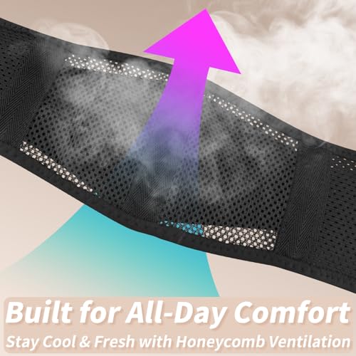 Slim & Narrow Back Brace for Lower Back Pain Women and Men, Lightweight & Thin Back Support Belt for Sciatica, Herniated Disc Relief, Breathable Lumbar Support Belt with Dual Adjustable Compression-XS
