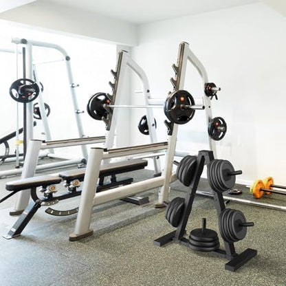Weight Plate Rack, Weight Tree, Home Gym Storage Stand, Holds 300 lbs - color: 1-inch Black