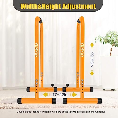 Dip Stands Bar Adjustable Parallel Bars Dip Station, Capacity Perfect for Home and Garage Gym Exercise Equipment Gymnastics(Color:Gray)