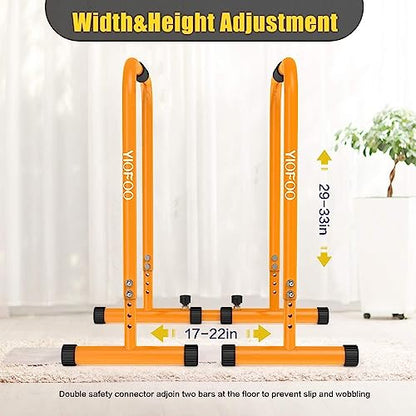Dip Stands Bar Adjustable Parallel Bars Dip Station, Capacity Perfect for Home and Garage Gym Exercise Equipment Gymnastics(Color:Gray)