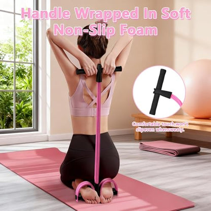 6-Tube Pedal Resistance Band for Women,Fixed High Resistance Foot Pedal Exerciser,Anti-Snap Home Gym Workout Equipment for Abdomen,Waist,Arm,Leg,Glutes,Full Body Toning & Strength Training