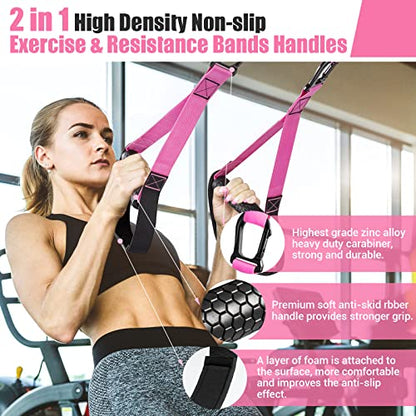 Home Resistance Training Kit, Resistance Trainer Exercise Straps with Handles, Door Anchor and Carrying Bag for Home Gym, Bodyweight Resistance Workout Straps for Indoor & Outdoor