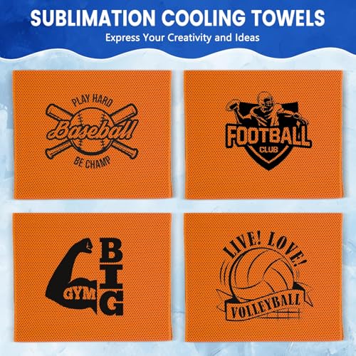 50 Pack Cooling Towels, 40"x12" Yoga Towels Ice Breathable Soft Chilly Sweat Rag Microfiber Workout Rags for Neck and Face for Gym Golf Sport Running(Orange)