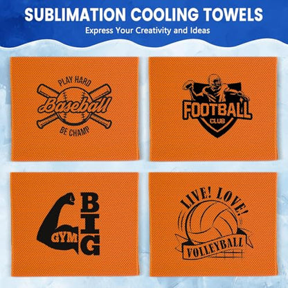 50 Pack Cooling Towels, 40"x12" Yoga Towels Ice Breathable Soft Chilly Sweat Rag Microfiber Workout Rags for Neck and Face for Gym Golf Sport Running(Orange)