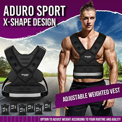"Aduro Sport Adjustable Weighted Vest Workout Equipment, 4-10lbs/11-20lbs/20-32lbs/26-46lbs Body Weight Vest for Men, Women, Kids" - style: 11-20 Pounds (4.98KG-9.07KG)