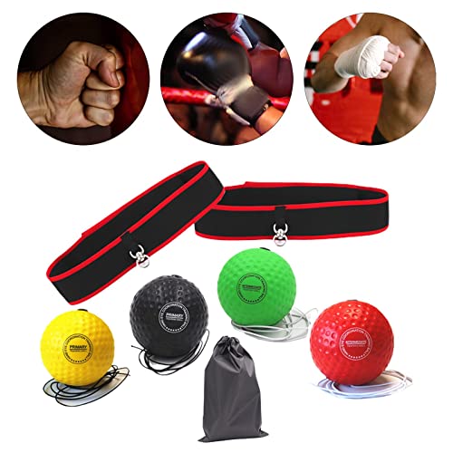 Boxing Reflex Ball Headband Reflex Ball on String with Headband Hand Eye Coordination Training Improve Reaction Speed Adjustable for Workout