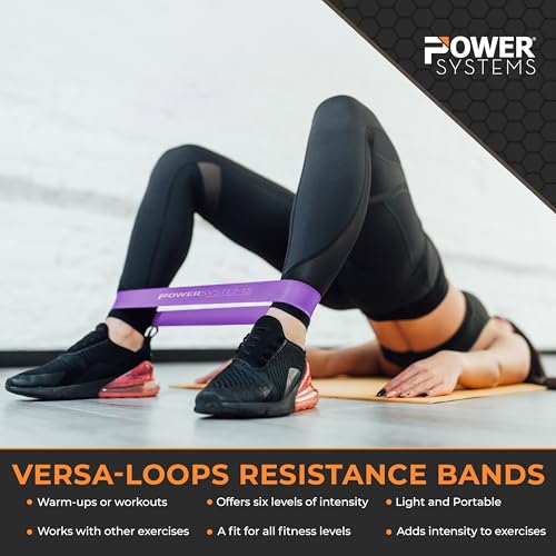 Power Systems Mini Versa Loop – 9" Commercial Grade Exercise Resistance Band for Working Out, Elastic Band for Physical Therapy, Strength, Fitness Training at Home or Gym - style: Medium