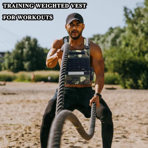 TPAID Tactical Weighted Vest 20LB, Adjustable Running Vest with Molle System