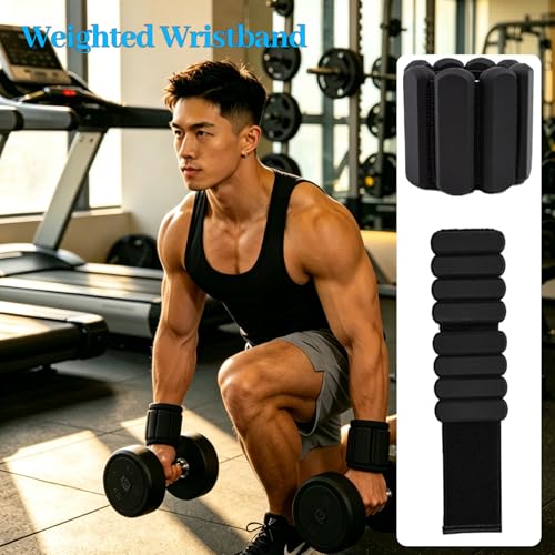 2-Pound Pair Silicone Weighted Wrist & Ankle Bracelets – Adjustable Soft Fitness Sandbags for Men & Women