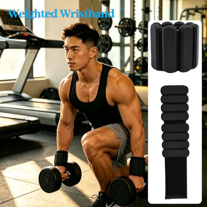 2-Pound Pair Silicone Weighted Wrist & Ankle Bracelets – Adjustable Soft Fitness Sandbags for Men & Women