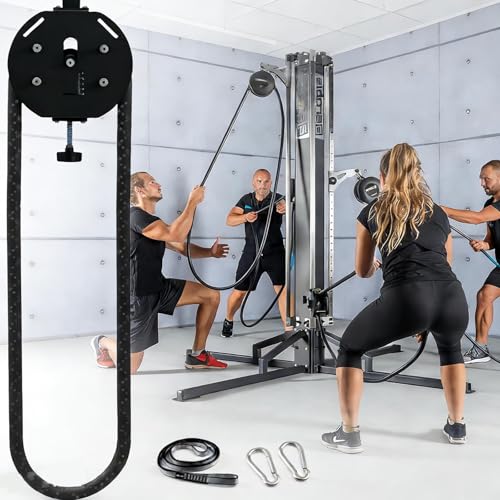 Endless Rope Trainer | Adjustable Resistance Trainer Machine | Suspension Endless Rope Pulley System| Closed-Loop Nylon Rope | Home Gym Infinity Rope for Interval Resistance Training - color: Black