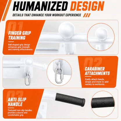 Wall Mounted Pull Up Bar - Heavy Duty Chin Up Bar, Pull-Up Bar for Garage, Joist, Wall Mount - Multifunctional Fitness Bar, Supports up to 600 Lbs - color: White
