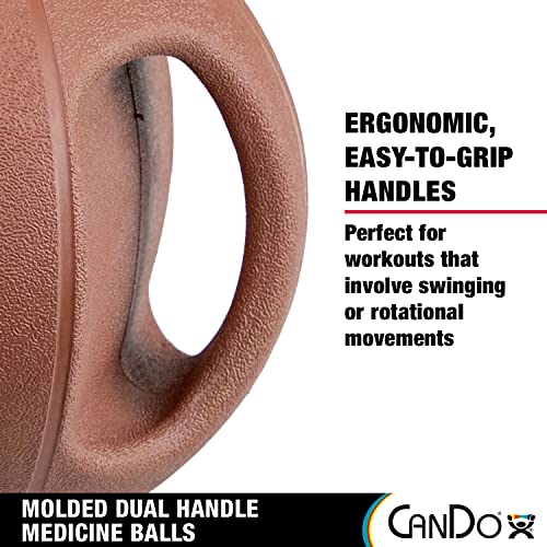 CanDo Molded Dual-Handle Medicine Ball for Strength Training, Core Workouts, Warmups, Cardio, and Plyometrics with Handles for Home and Clinic Use - style: a) 6.6 lb