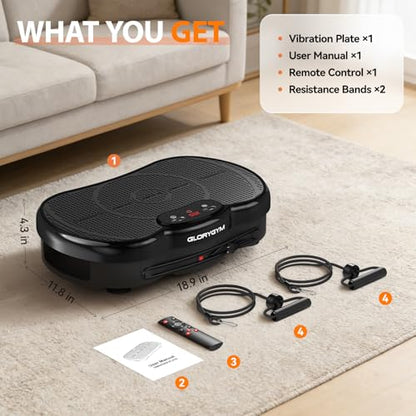 Vibration Plate for Weight Loss & Body Shaker Machine, Professional Full Body Vibration Machine with Wider Platform, Ultra Stable & Quiet, 120 Speeds, 330lbs Capacity, Home Fitness System - color: Black