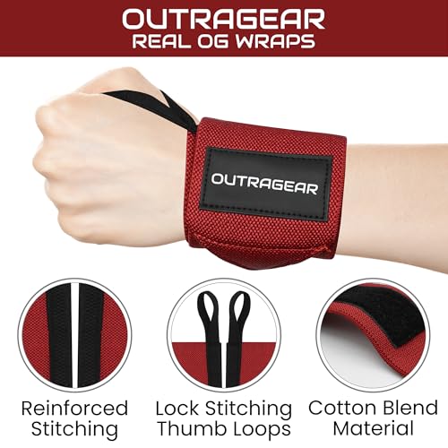 18" OG-Grade Wrist Wraps for Weightlifting – Heavy Duty Wrist Support with Thumb Loop & Lockdown Strap – Wrist Straps for Powerlifting, Bench Press & Gym Training - color: Viva Her