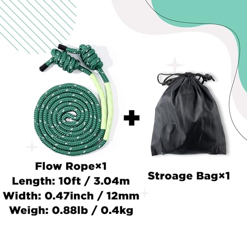 Flow Exercise Jump Rope - Long Weighted Jumping Rope for Workout Women Men Fitness, Adjustable Double Woven Heavy Jumprope for Indoor Outdoor Adults Beginner Training Boxing Cardio