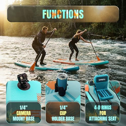 11'×34" Stand Up Paddle Board, SUP Board for Adults & Teens, Inflatable SUP Board with Premium Accessories, 120L Backpack, Paddle, Leash, Hand Pump, Fins