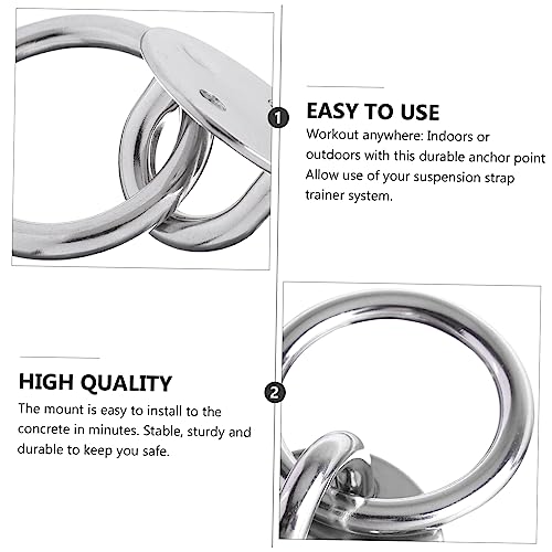 KOMBIUDA 2sets Ring Ceiling Anchor Wall Mount Suspension Trainer Bracket for Swings Battle Ropes
