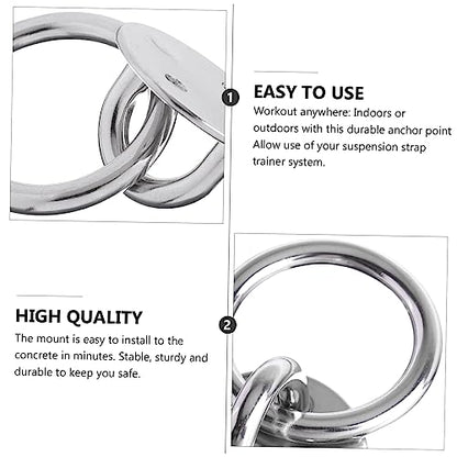KOMBIUDA 2sets Ring Ceiling Anchor Wall Mount Suspension Trainer Bracket for Swings Battle Ropes