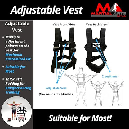 Ultimate Full Body Boxing Resistance Bands Vest for MMA Martial Arts Training at Home for Punches/Kicks, 230lbs Exercise Bands Fitness Workout to Enhance Explosive Power/Speed/Agility