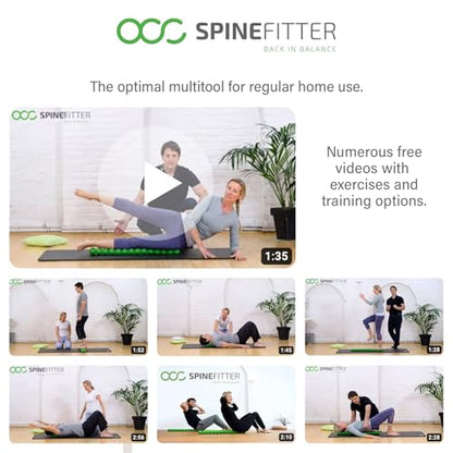 SPINEFITTER by SISSEL Green | Massager for Back & Balance | Back Trainer relieves Tension and blockages Ideal for Pilates and Yoga | to Relax The Spine | for Home & Practice - color: Green